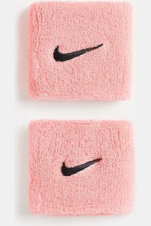 Nike Muñequeras rosas unisex con logo de Training