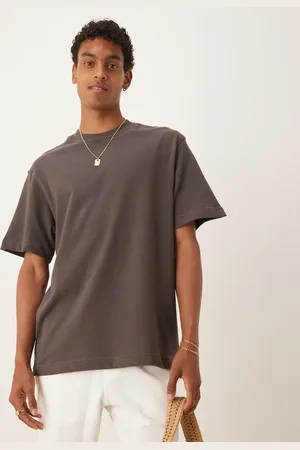 MANGO Camiseta marrón de corte estándar de tejido texturizado de