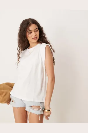 MANGO Top sin mangas con hombros marcados de
