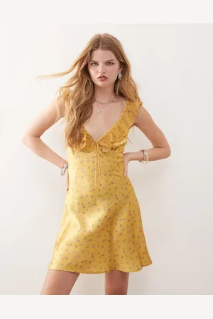 Reclaimed Vestido de tarde corto con mangas fluidas y estampado floral de