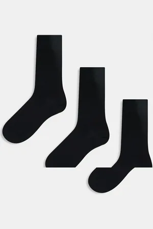 ARKET Pack de 3 pares de calcetines tobilleros negros de