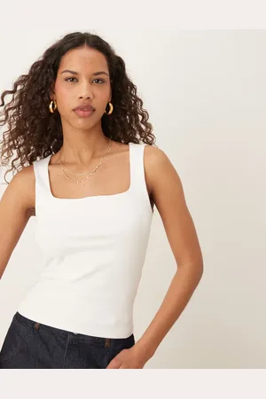 Gina Tricot Top de tirantes con cuello cuadrado de