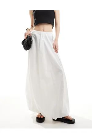 ASOS Falda larga blanca con bajo abombado de