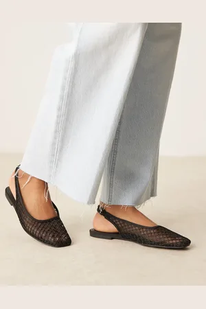 ASOS Bailarinas negras destalonadas con puntera fina y diseño entretejido Lisse de -Negro