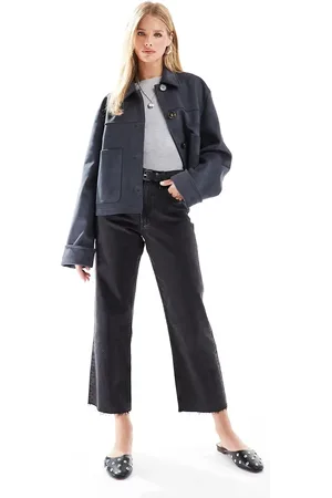 ASOS Vaqueros capri negros de pernera recta de