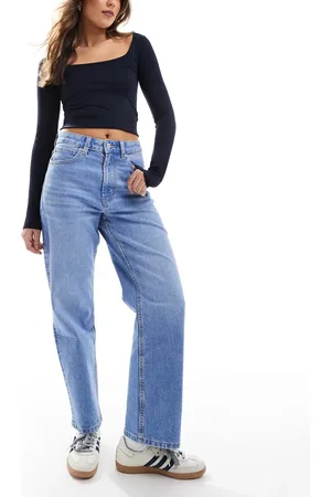 ASOS Vaqueros capri azul luminoso de pernera recta de