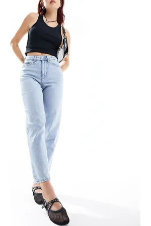 VERO MODA Vaqueros mom azul claro de talle alto Tessa de