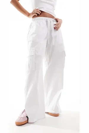 Cotton On Pantalones veraniegos blancos cargo holgados de lino de Cotton On
