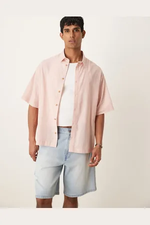 ASOS Camisa de corte cuadrado extragrande de tejido efecto lino de