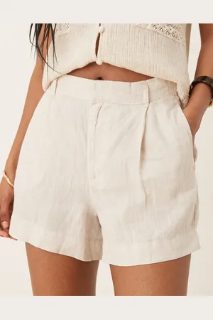Gina Tricot Pantalones cortos de sastre de lino de -Neutro