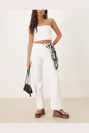 MANGO Vaqueros blancos de pernera recta Matilda de