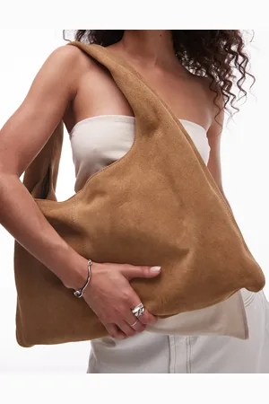 ARKET Bolso tote flexible con diseño curvado de ante de