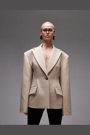 ASOS Americana color moldeada con cintura entallada de -Neutro
