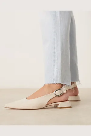 ASOS Bailarinas beis destalonadas de tejido Leonora de -Neutro