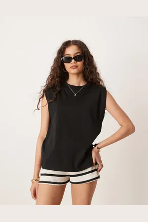 MANGO Top sin mangas con hombros marcados de