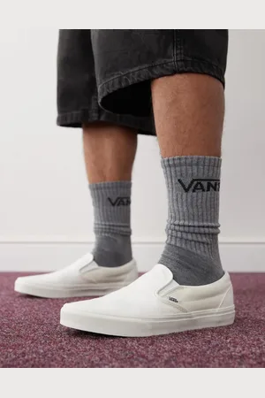 Vans Zapatillas deportivas blancas a cuadros dameros sin cierres de Classic