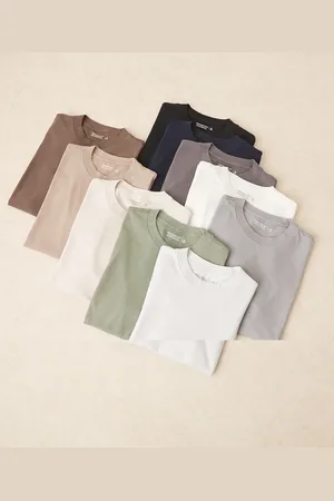 Abercrombie & Fitch Pack de 10 camisetas de varios colores básicas de