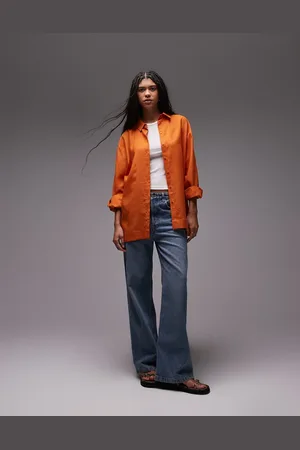 Topshop Camisa de tejido efecto lino de