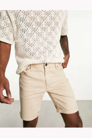 JACK & JONES Pantalones cortos beis de corte slim con 5 bolsillos de Intelligence-Beis neutro
