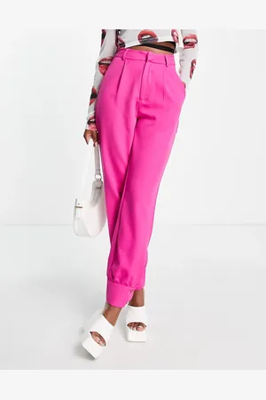 Heartbreak Pantalones rosas de corte sartorial con botones en los bajos de (parte de un conjunto)