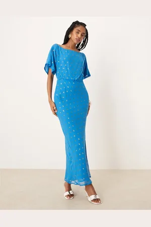 Never Fully Dressed Vestido largo metalizado plisado Tilly de
