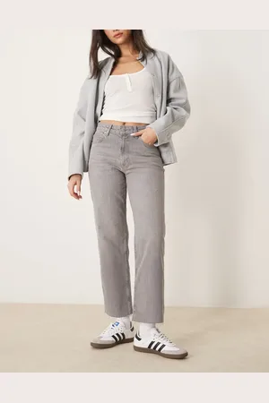 ASOS Vaqueros capri grises de pernera recta de