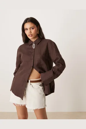 Gina Tricot Camisa holgada de manga larga de lino de