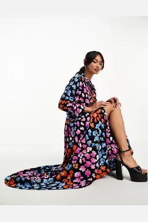Y.A.S Vestido camisero largo con estampado floral de Y.A.S-Multicolor