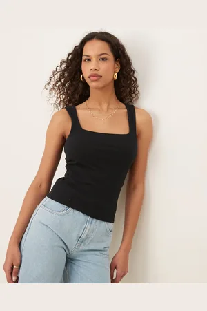 Gina Tricot Top de tirantes con cuello cuadrado de