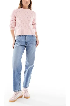 ASOS Vaqueros capri azul medio de pernera recta de