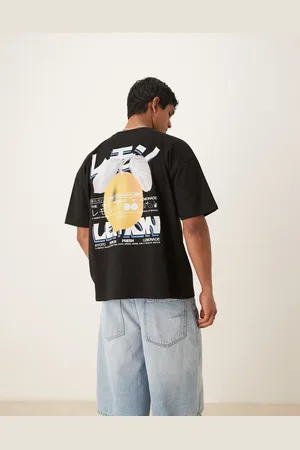 ASOS Camiseta negra extragrande con estampado de limones de