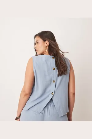 ASOS Top elegante de mezcla de lino de Curve (parte de un conjunto)