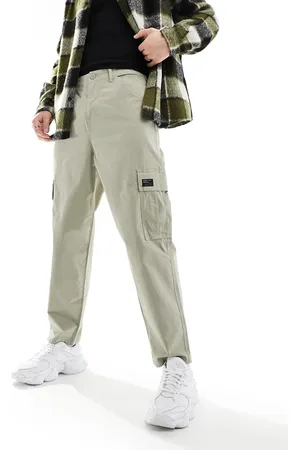 ASOS Pantalones color cargo de corte tapered extragrande con detalle de parche de -Beis neutro