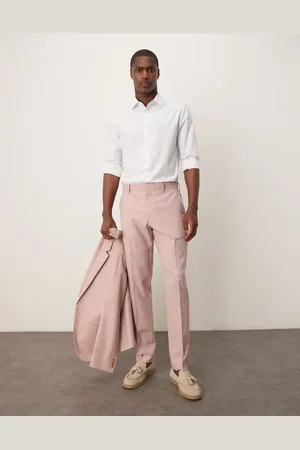 ASOS Pantalones de traje rosas de corte pitillo de tejido texturizado de Wedding