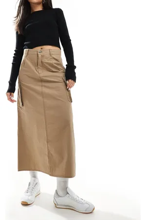 Karl Kani Falda midi cargo oscuro con logo de firma de - neutro