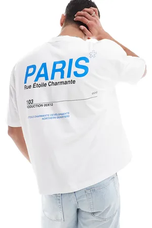 ASOS Camiseta blanca extragrande con estampado gráfico de ciudad de