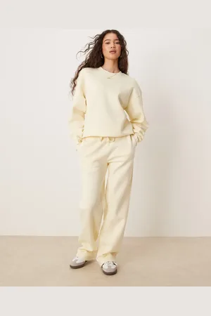 Gina Tricot Joggers amarillo pastel de pernera recta Mix & Match de