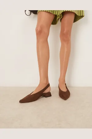 ASOS Bailarinas marrón chocolate destalonadas de antelina Leonora de
