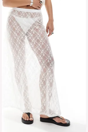 JJXX Falda midi blanca de encaje de -Blanco