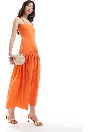 Closet Vestido semilargo con bajo caído de algodón de