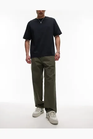 ARKET Pantalones caquis con botones delanteros de popelina gruesa de -Verde