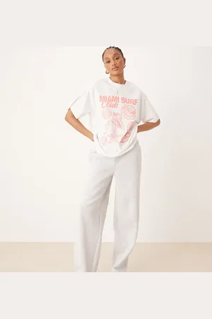 ASOS Joggers gris jaspeado de pernera barrel de ASOS DESIGN Tall