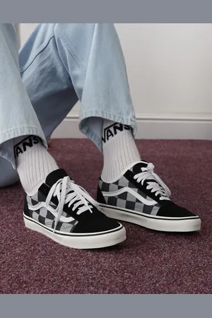 Vans Zapatillas de deporte negras a cuadros dameros monocromáticos Old Skool de