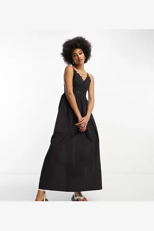 ASOS Vestido veraniego midi de corte skater con detalles calados de ASOS DESIGN Tall