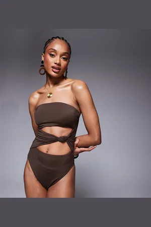 ASOS Bañador con detalle anudado Nina de Tall-Multicolor