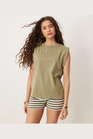 MANGO Camiseta sin mangas con detalle de hombros alargados de