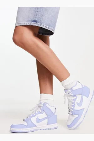 Nike Zapatillas de deporte altas blancas y azul aluminio Dunk de