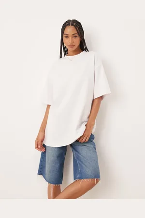ASOS Camiseta larga blanca extragrande de tejido grueso de