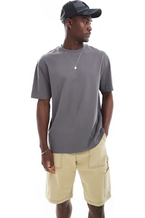 ASOS Camiseta gris carbón holgada de tejido grueso de 240 g/m2 de