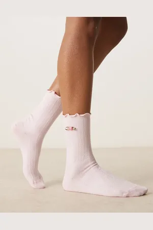 Boux Avenue Calcetines claro con detalle de flor de punto pointelle de